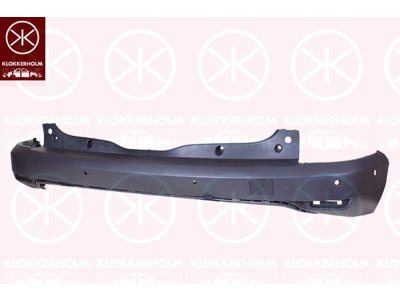 Pare-chocs, arrière, lisse, noir, avec trou(s) pour aide au stationnement, Nombre dalésages: 6