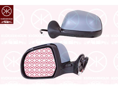 Exterior Mirror, Left, for electric mirror adjustment, Number of pins: 5, Heatable, Convex, w/primer