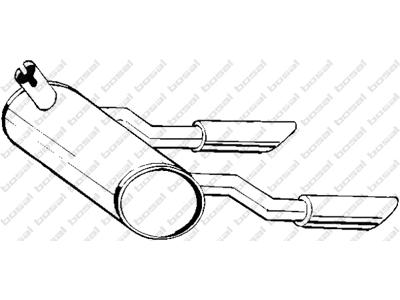 Rear Muffler, See accessories list for additionally required parts:  