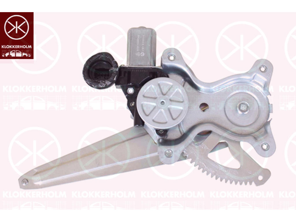 Window Regulator, 4-dr, with electric motor, Electric, Right Rear, Number of pins: 2