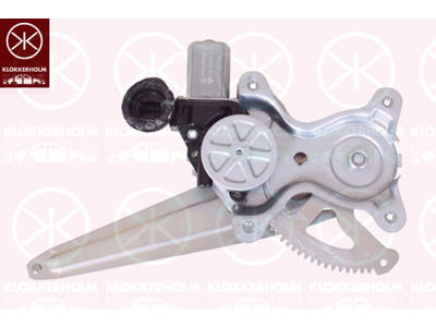 Window Regulator, 4-dr, with electric motor, Electric, Right Rear, Number of pins: 2