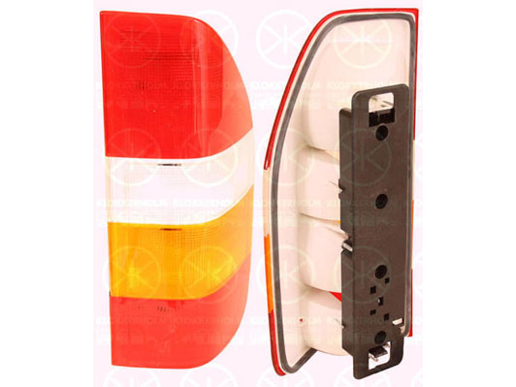 Tail Light Assembly, with reverse light, with bulb holder, Right, Indicator Colour: yellow
