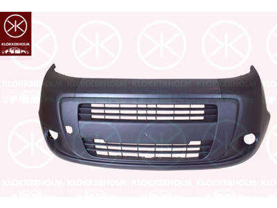 Bumper, Front, black, with hole(s) for fog lights
