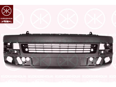 Bumper, Front, grey, with hole(s) for fog lights