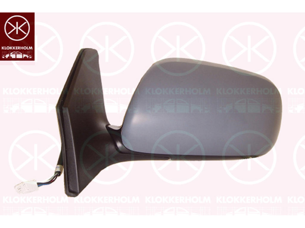Exterior Mirror, w/primer, for electric mirror adjustment, Aspherical, Heatable, Left