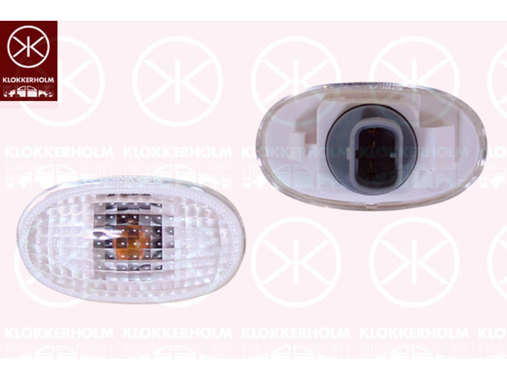 Direction Indicator, both sides, white, with bulb holder, WY5W