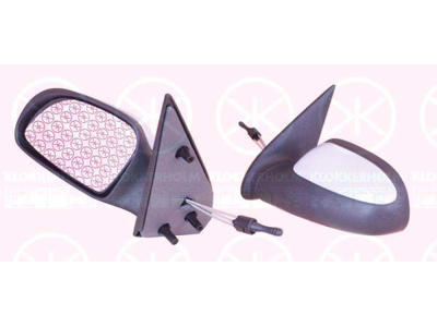 Exterior Mirror, w/primer, Control: cable pull, Convex, Left