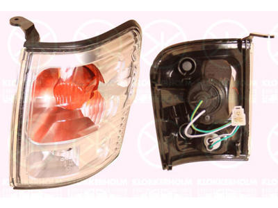 Direction Indicator, with position light, with bulb holder, Crystal clear, Right