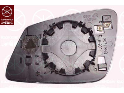 Spegelglas, yttre spegel, Höger, Antal stickkontakter: 2, uppvärmbar, utan automatisk avbländning, asfärisk