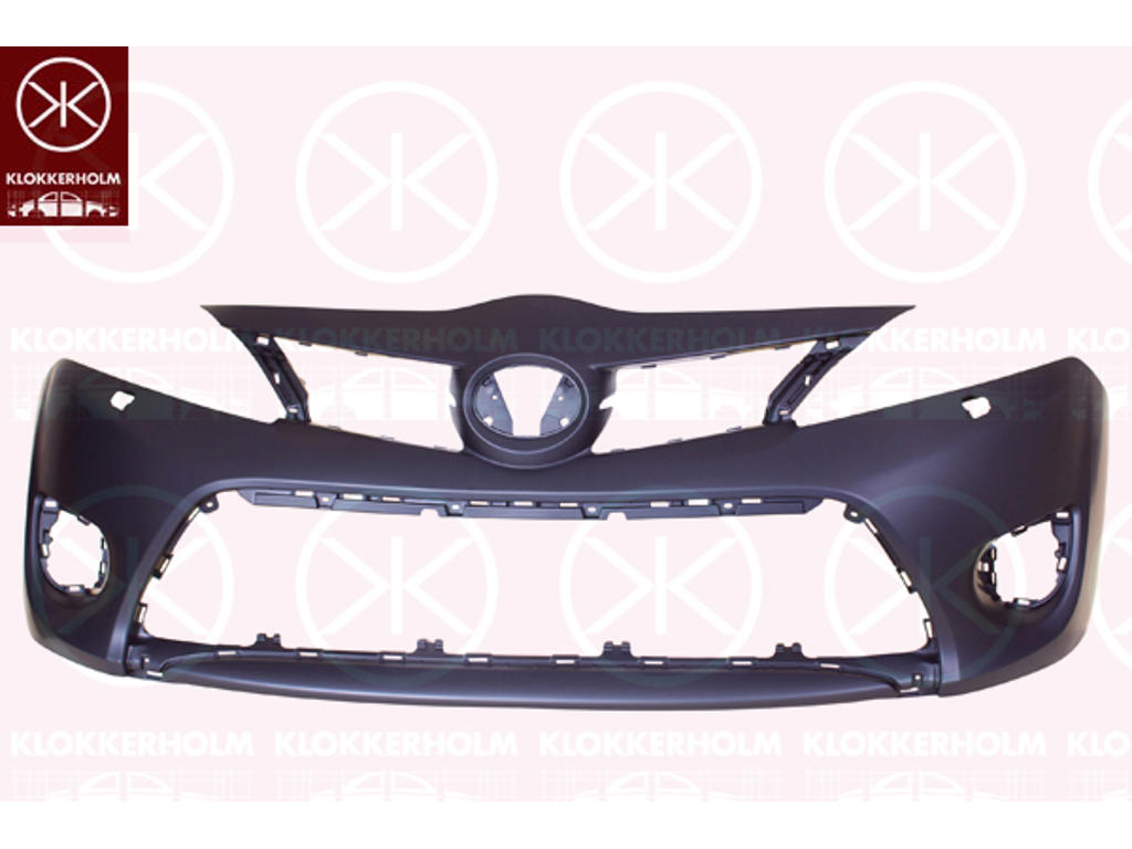 Bumper, Front, with hole(s) for washer nozzle, Smooth, black