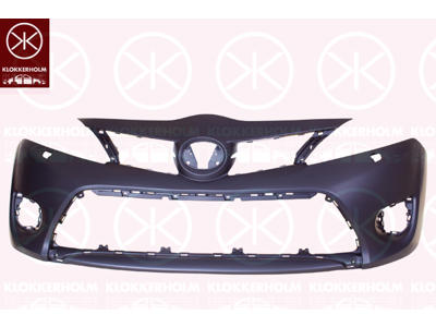 Bumper, Front, with hole(s) for washer nozzle, Smooth, black