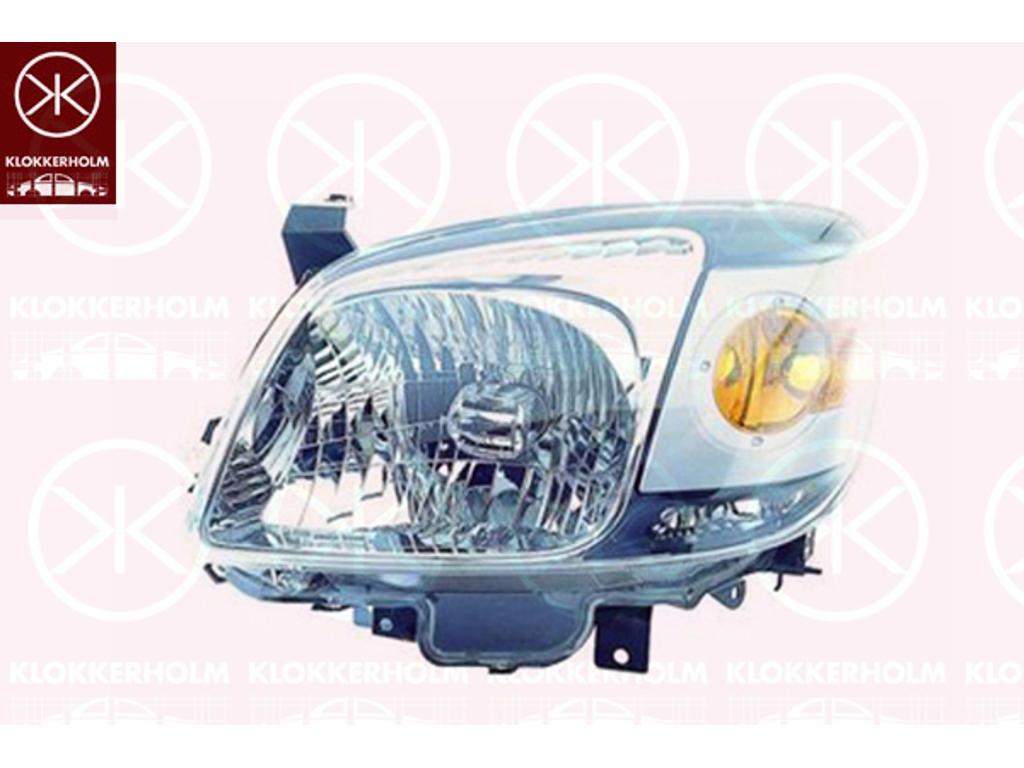 Headlight, Left, Model Year to: 2009, H4, without motor for headlamp levelling, Indicator Colour: yellow