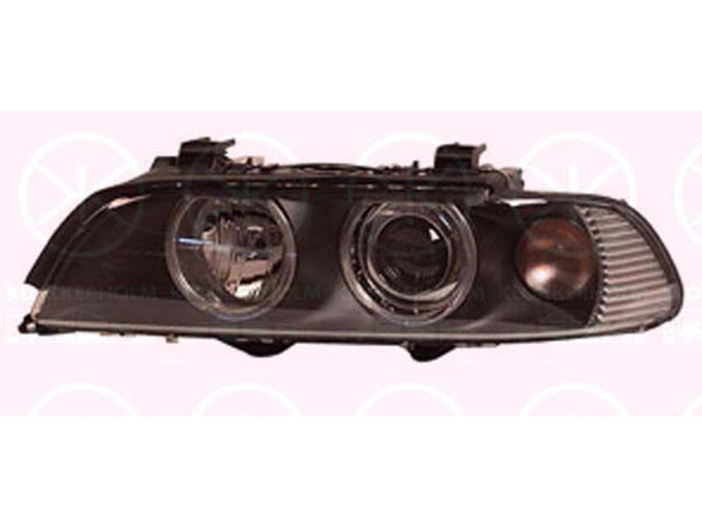Headlight, H7/H7, with motor for headlamp levelling, Hella, Left, Indicator Colour: white, Illuminance [lx]: 25