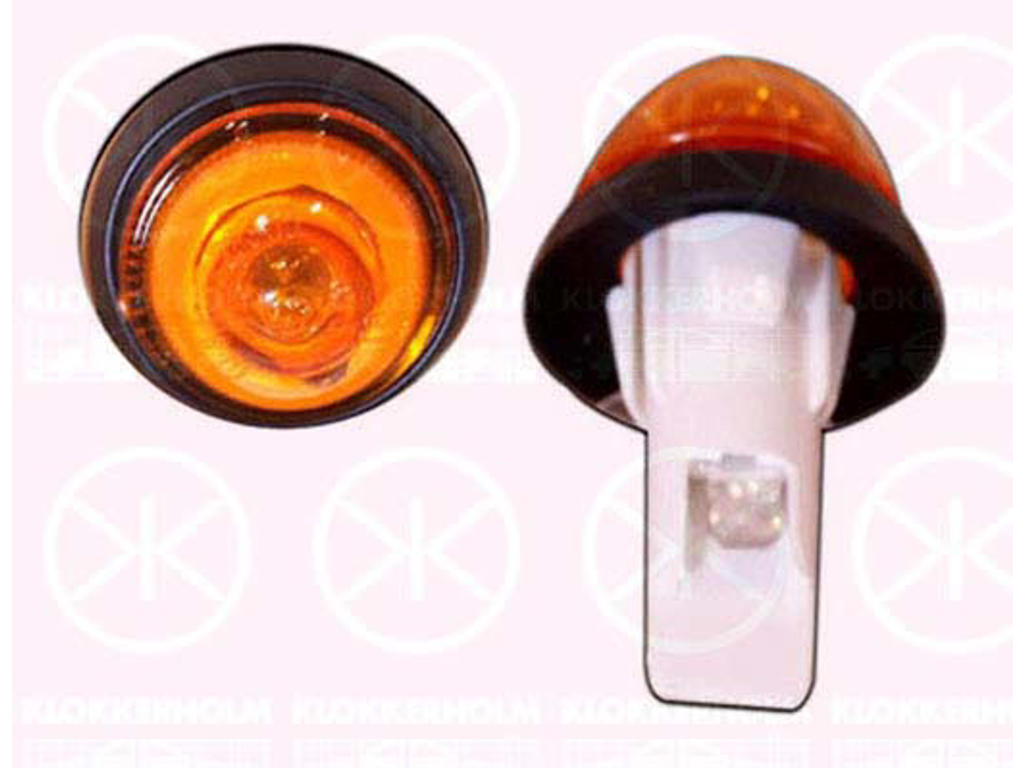 Blinker, sidoinstallation, gul, med lamphållare, clips