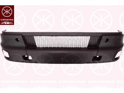 Bumper, Front, black, with hole(s) for fog lights