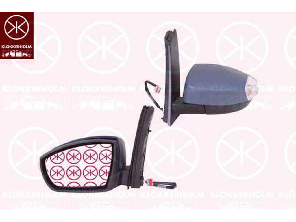 Rétroviseur extérieur, droite, pour ajustage électrique des rétroviseurs, Nombre de contacts enfichables: 5, avec feu de clignotant, convexe, av/primer