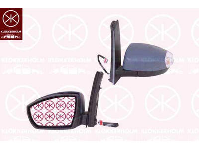 Exterior Mirror, Left, for electric mirror adjustment, Number of pins: 5, with indicator, Aspherical, w/primer