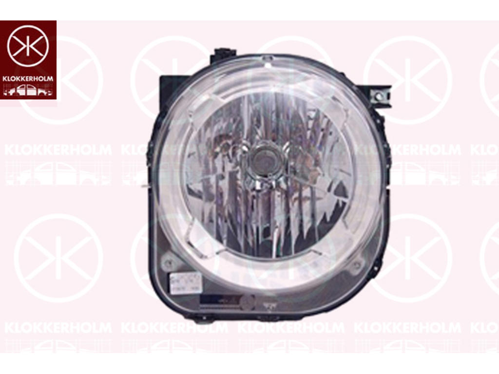 Headlight, Left, Illuminance [lx]: 17.5, H4, with motor for headlamp levelling, AL
