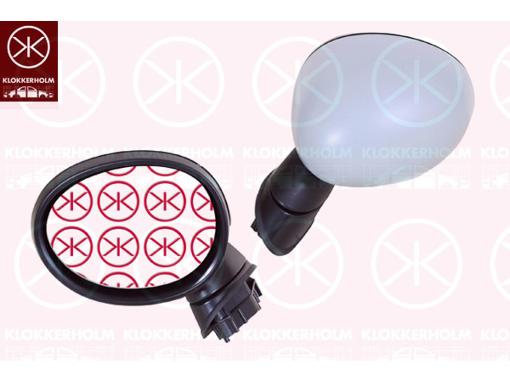 Exterior Mirror, Right, for electric mirror adjustment, Number of pins: 5, Heatable, w/primer