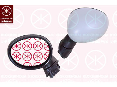Exterior Mirror, Left, for electric mirror adjustment, Number of pins: 5, Heatable, w/primer