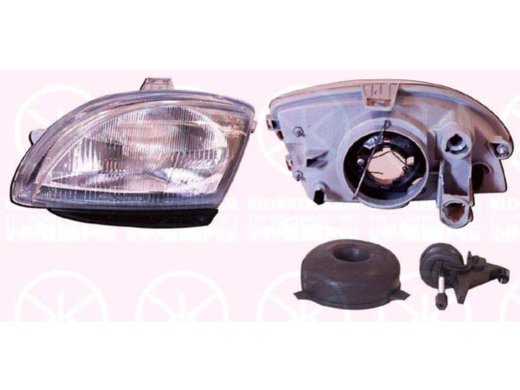 Headlight, Illuminance [lx]: 17.5, H4, Depo, for vehicles with headlight levelling, without motor for headlamp levelling, Right