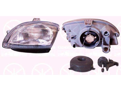 Headlight, Illuminance [lx]: 17.5, H4, Depo, for vehicles with headlight levelling, without motor for headlamp levelling, Right