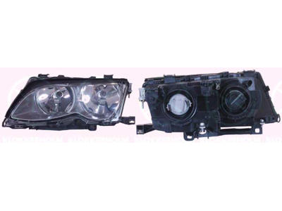 Headlight, H7/H7, with motor for headlamp levelling, Depo, Right, Housing Colour: grey, Illuminance [lx]: 25