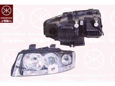 Headlight, Right, Illuminance [lx]: 25, Xenon, without control unit for Xenon, with motor for headlamp levelling, D1S/H7, Valeo