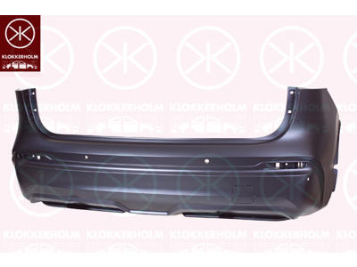 Bumper, Rear, Smooth, with hole(s) for park distance control, Number of bores: 4