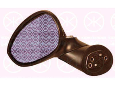 Exterior Mirror, Left, for electric mirror adjustment, black, Number of pins: 3, Convex