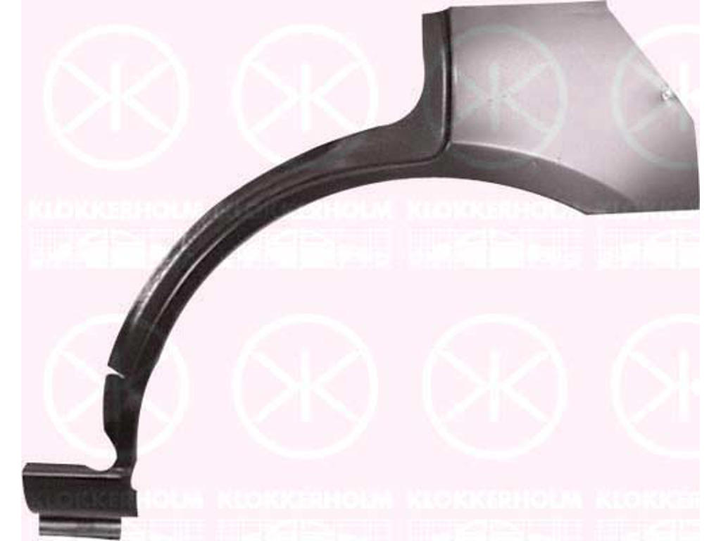 Sdovägg, 4-drs, hjulhuskant, Ekonomiplåt, vänster bak, ytterdel