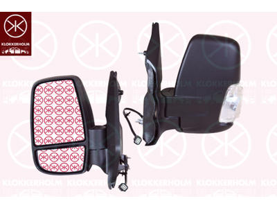Buitenspiegel, Links, Electrisch opklapbaar, Korte spiegelarm, Aantal contacten: 8, Te verwarmen, Met knipperlamp, Knipperlamp kleur: wit, Wy5W, Bol-vormig