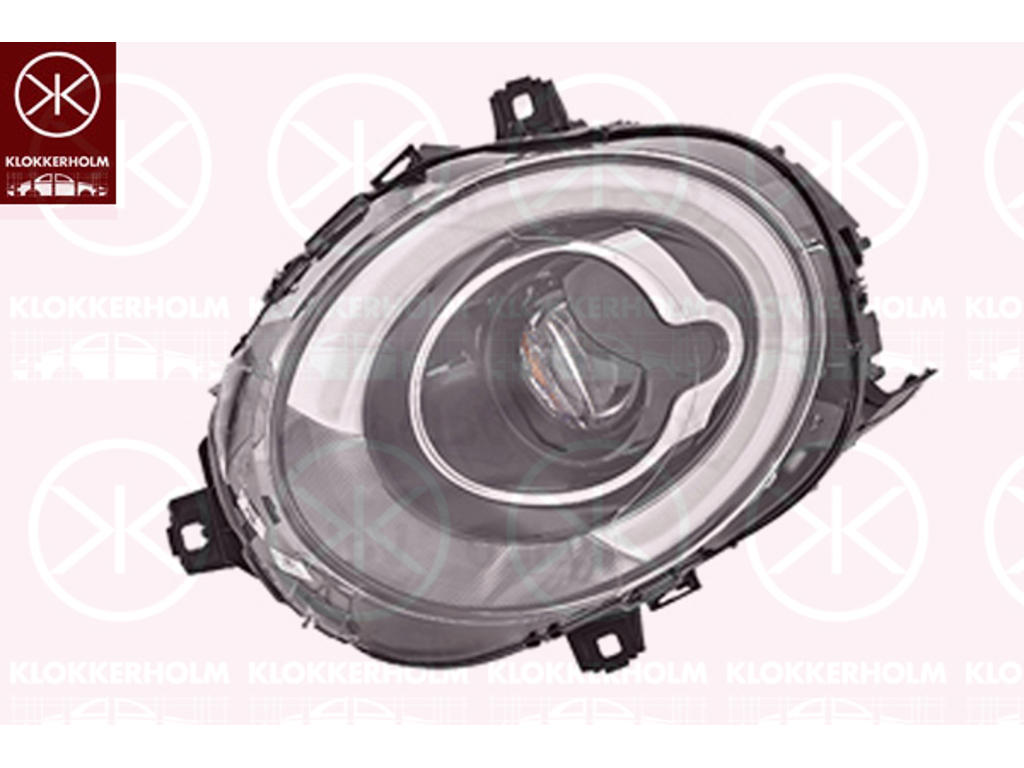 Headlight, Right, Illuminance [lx]: 17.5, LED, Housing Colour: black, without lettering: MINI, Valeo