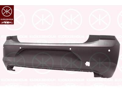 Bumper, w/primer, Rear, with hole(s) for park distance control, Number of bores: 4