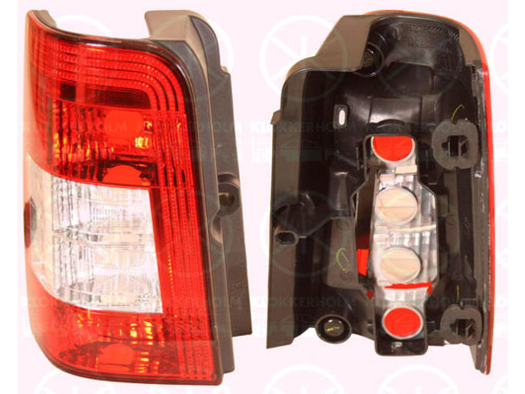 Tail Light Assembly, for vehicles with back doors, without bulb holder, Left, Indicator Colour: Crystal clear