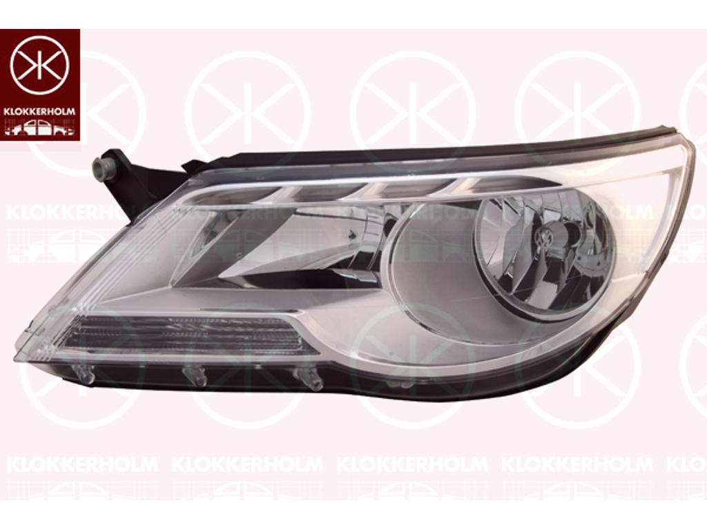 Headlight, H7/H7, with motor for headlamp levelling, Right, Illuminance [lx]: 17.5