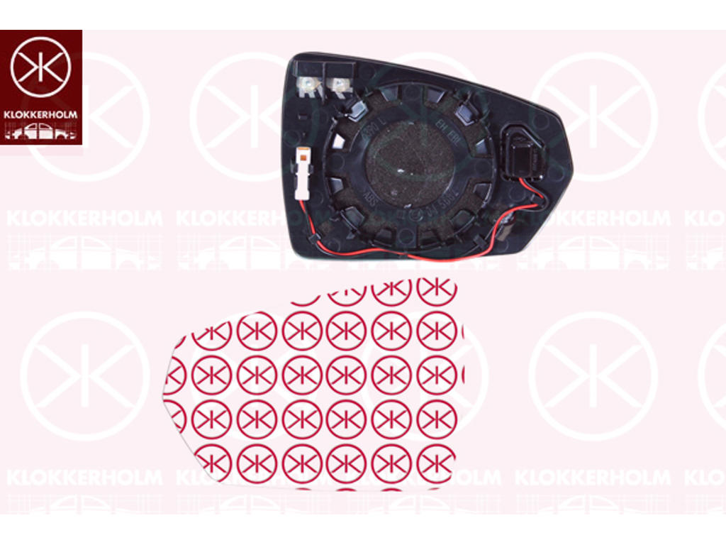 Mirror Glass, exterior mirror, Left, for vehicles with lane keeping assist, Heatable, Aspherical