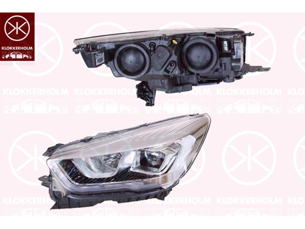 Headlight, Right, Vehicle Equipment Line/Variant: High level, Illuminance [lx]: 12.5, H7/H1, with motor for headlamp levelling, Valeo