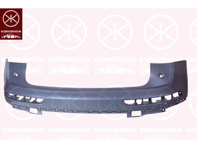 Bumper, w/primer, S-LINE, Rear, with hole(s) for park distance control, Number of bores: 4
