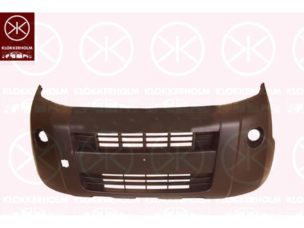 Bumper, Front, black, with hole(s) for fog lights