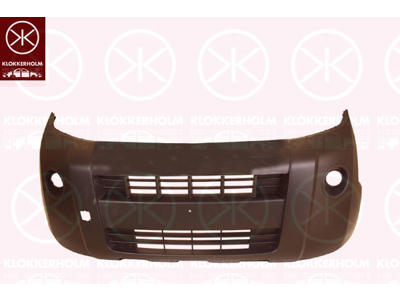 Bumper, Front, black, with hole(s) for fog lights