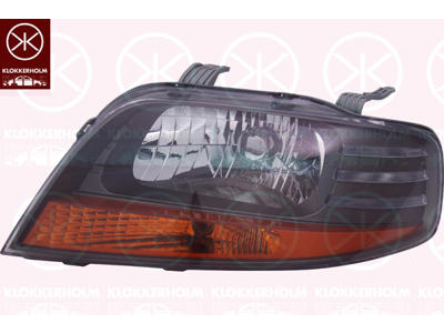 Headlight, H4, with motor for headlamp levelling, Left, Illuminance [lx]: 12.5, Housing Colour: black