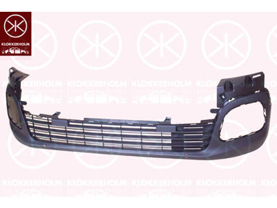 Bumper, Front, Smooth, with holes for trim/protective strip, Lower Section