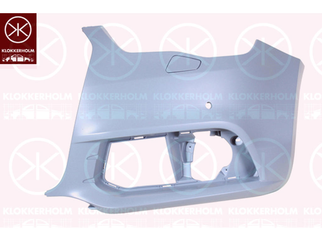 Bumper, Left Front, with hole(s) for washer nozzle, with hole(s) for park distance control, w/primer