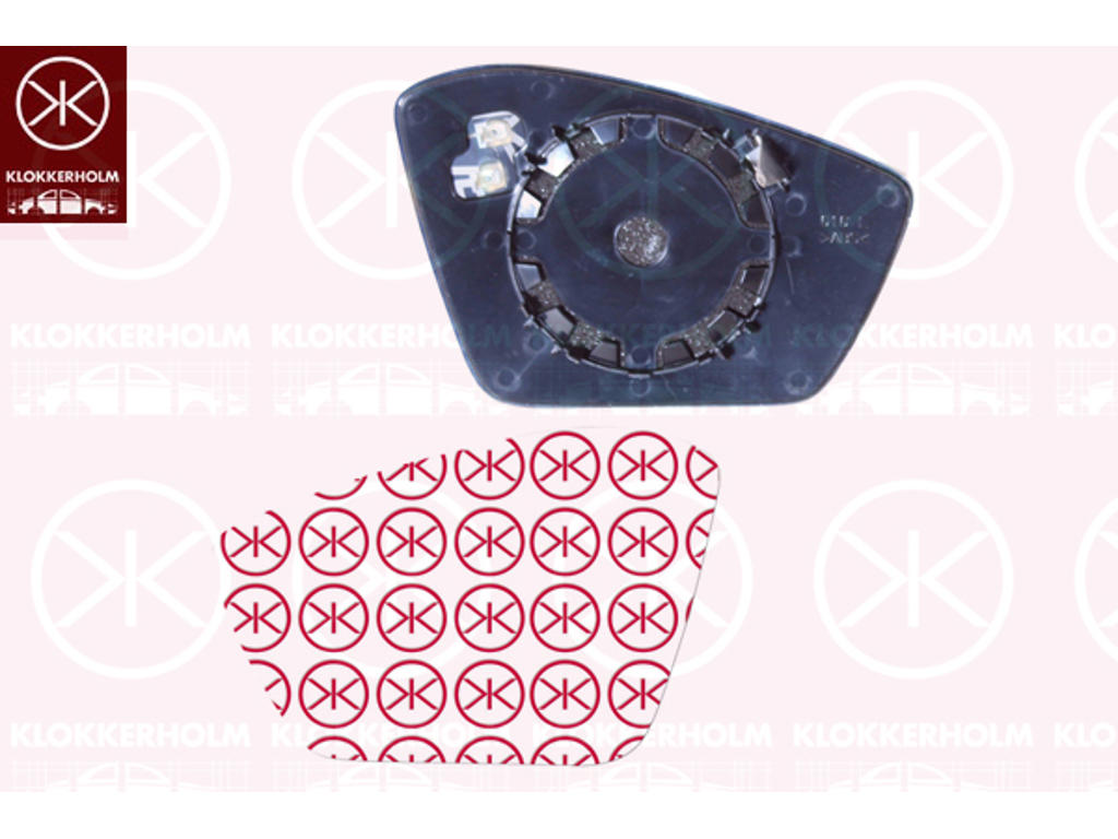 Mirror Glass, exterior mirror, Right, Heatable, Number of pins: 2