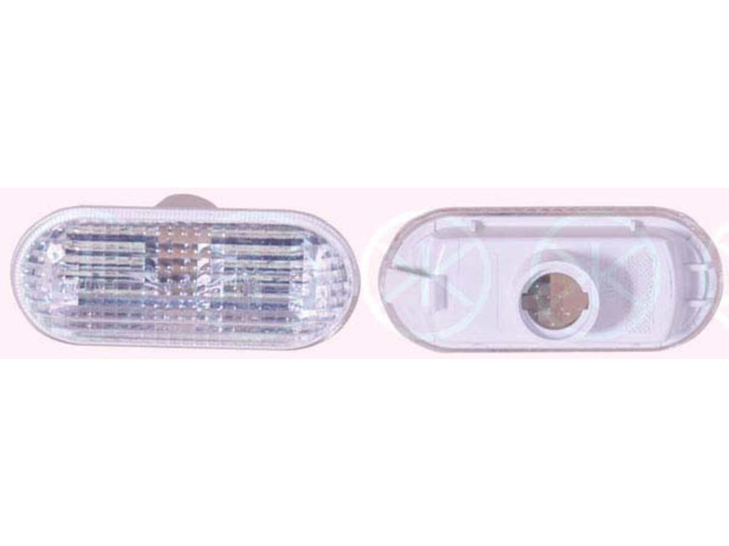 Direction Indicator, white, lateral installation, oval