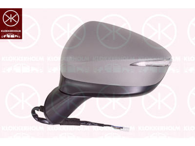 Exterior Mirror, Left, for electric mirror adjustment, Electronically foldable, Number of pins: 7, with indicator, Aspherical, w/primer