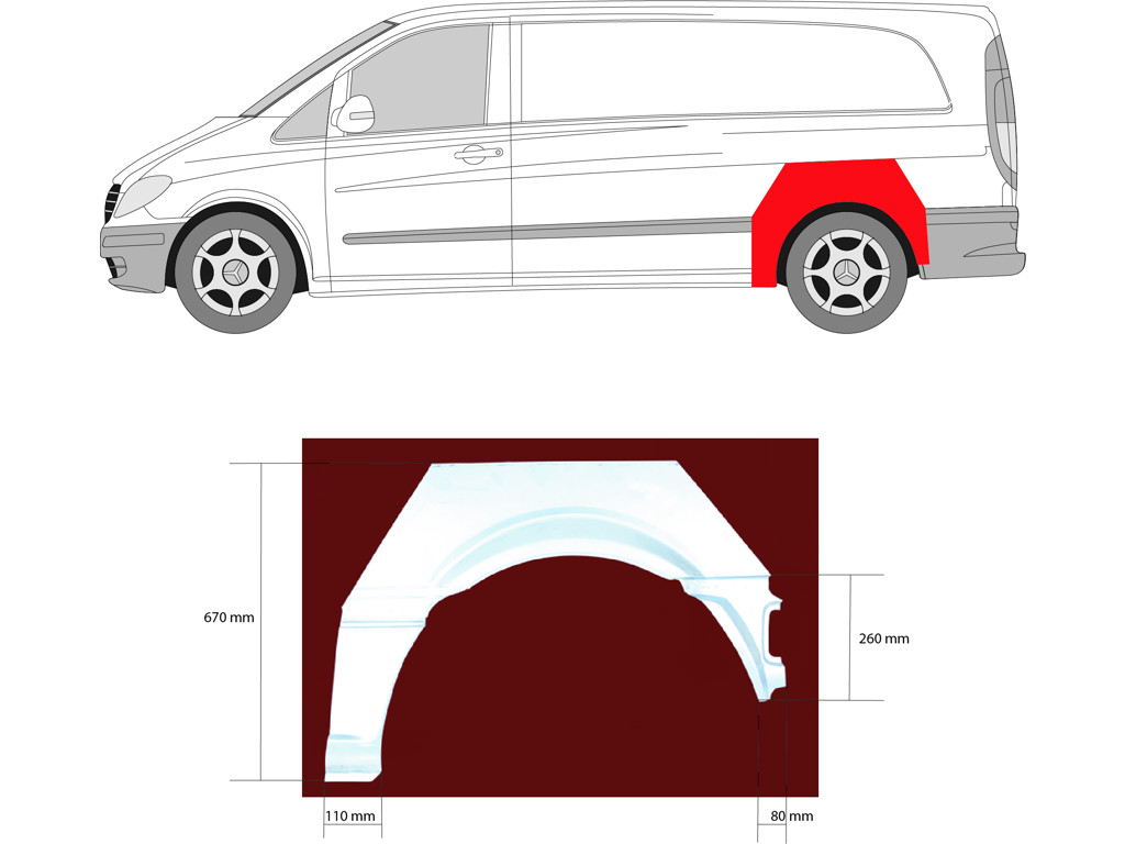 Quarter Panel, Wheel Arch Border, Repair Panel, Right Rear