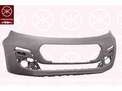 Bumper, w/primer, Front, with hole(s) for fog lights