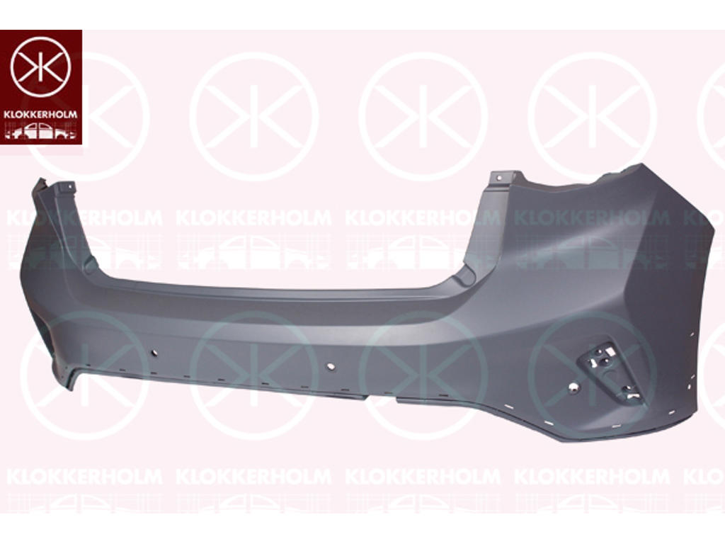 Bumper, w/primer, Rear, with hole(s) for park distance control, Number of bores: 4, Trim Level: ACTIVE